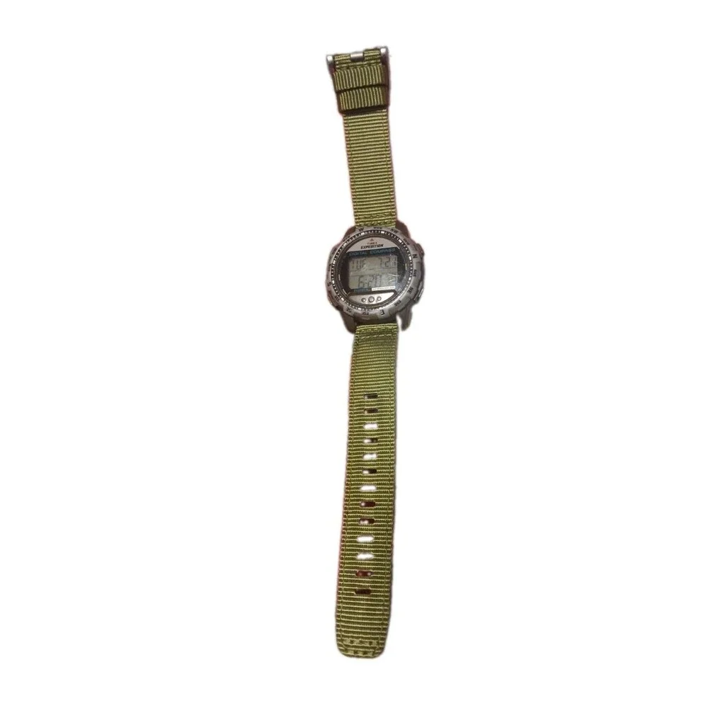 Timex Expedition Digital Compass Indiglo 820 New Band New Battery